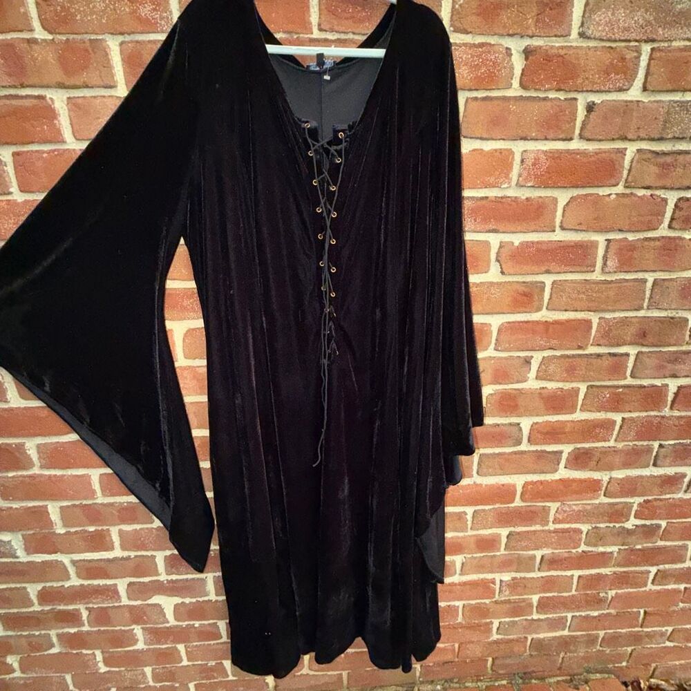 Pyramid Collection Witching Hour Velvet Maxi Dress Gothic Romantic Boho 3X NEW - Picture 2 of 7